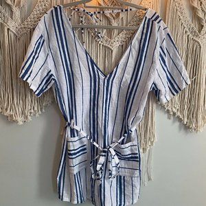 Blue and White Striped Romper - Salt and Jade